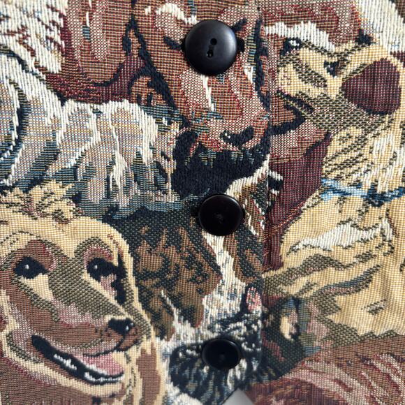 Vintage Orvis Dog Print Tapestry Vest Size Small - Picture 6 of 12